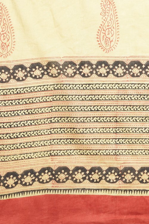 Sooti Syahi "Liberica" Handblock Print Mul Cotton Saree - Image 7