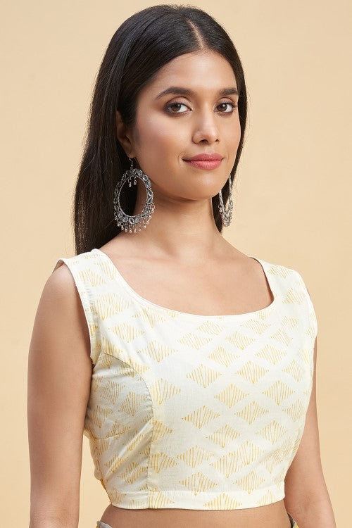 Sooti Syahi "Orange Kittens" Handblock Print Mul Cotton Saree - Image 7