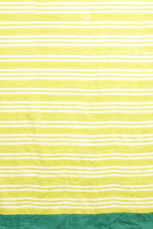 Sooti Syahi "Paradise Green" Handblock Print Mul Cotton Saree - Image 7