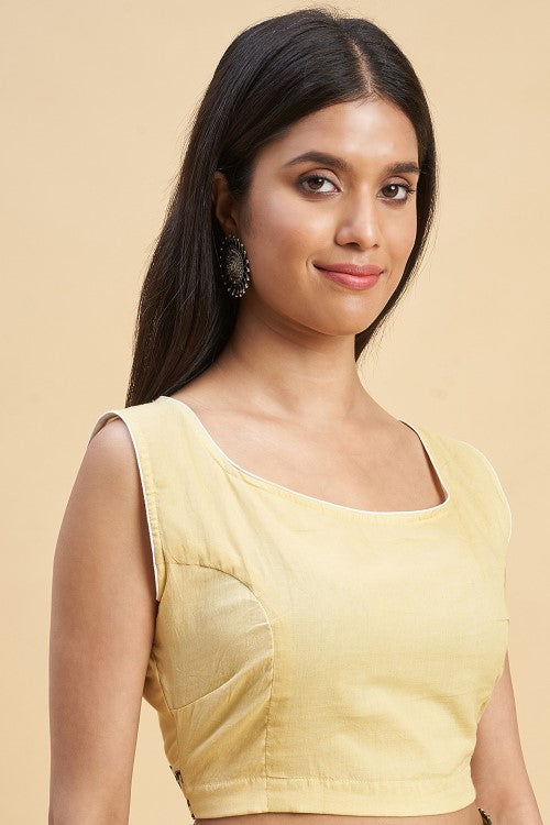Sooti Syahi "Toffee Rose" Handblock Print Mul Cotton Saree - Image 6