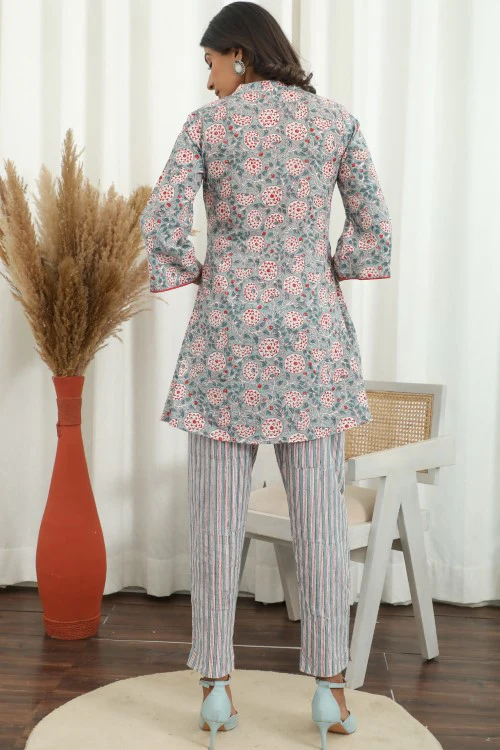 Sootisyahi ' Bloomella ' Hand Block Printed Co-Ord Set - Image 6