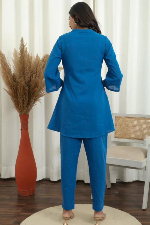 Sootisyahi ' Blue Oasis ' Cotton Co-Ord Set - Image 2