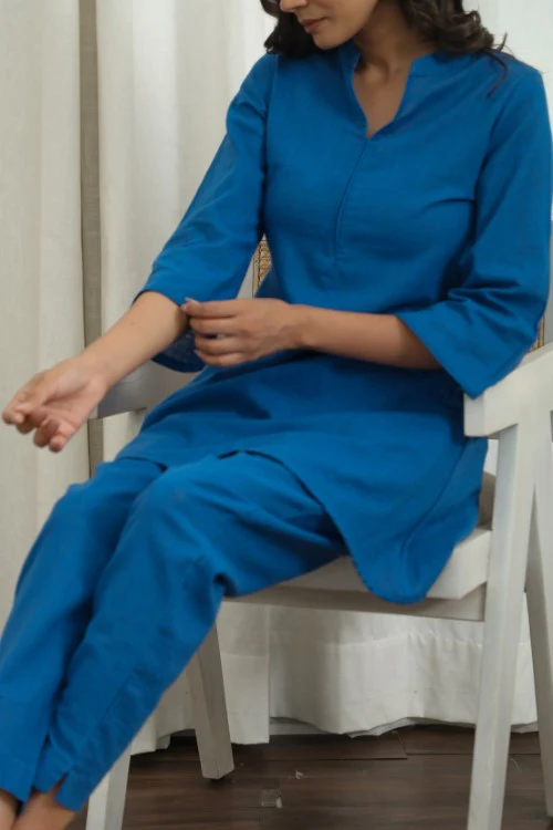 Sootisyahi ' Blue Oasis ' Cotton Co-Ord Set - Image 3