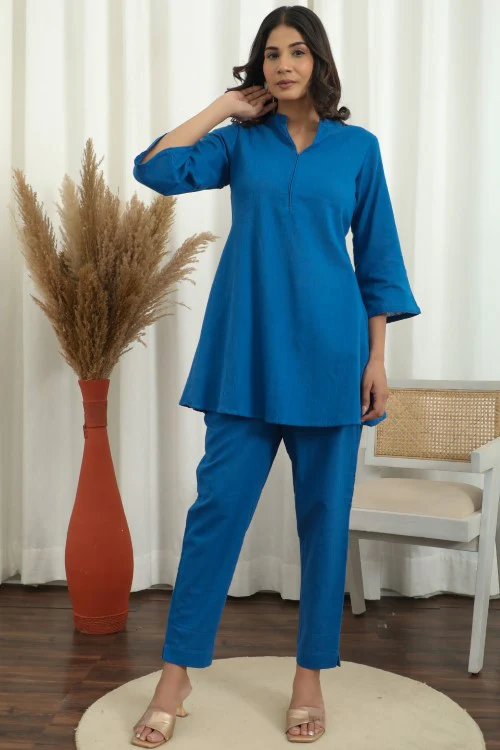 Sootisyahi ' Blue Oasis ' Cotton Co-Ord Set - Image 4