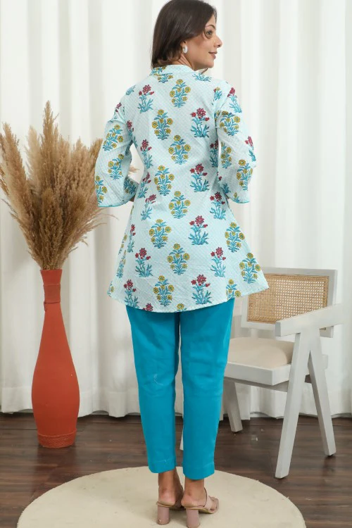 Sootisyahi ' Florabell ' Hand Block Printed Co-Ord Set - Image 4