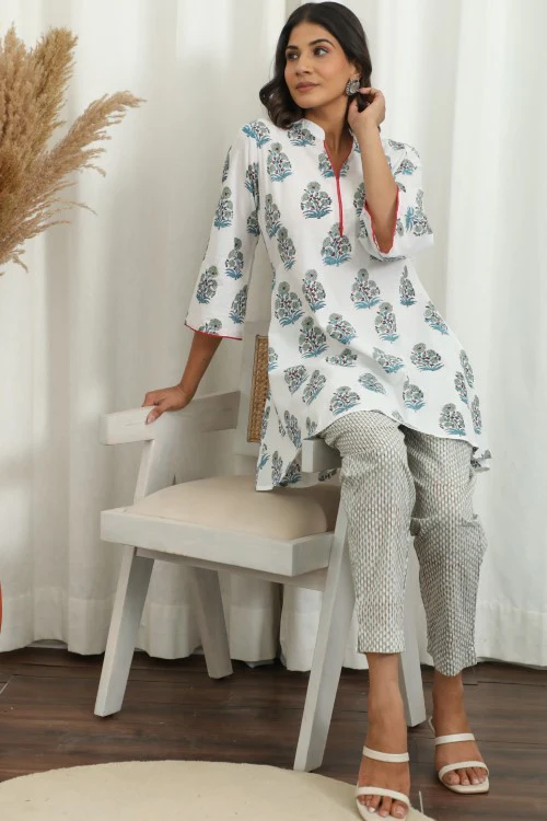 Sootisyahi ' Floralyn ' Hand Block Printed Co-Ord Set - Image 3