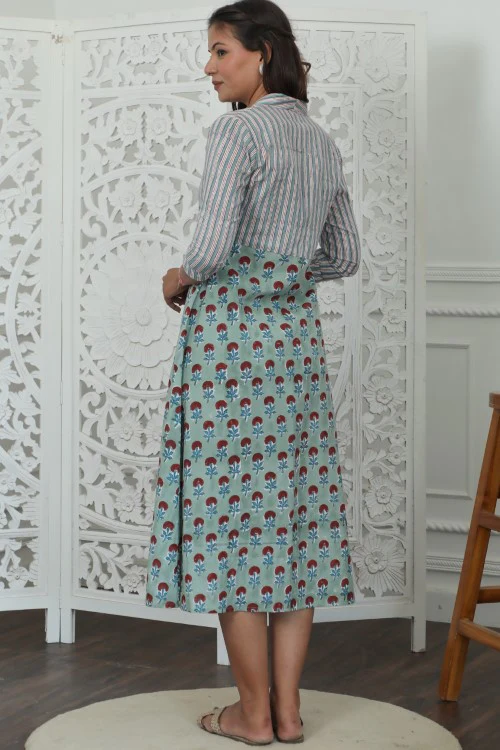 Sootisyahi ' Florenza ' Azofree Handblock Printed Pure Cotton Dress - Image 6