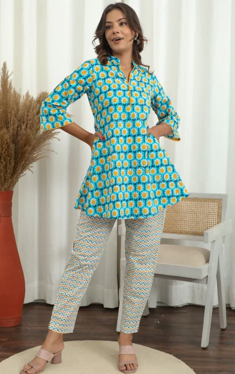 Sootisyahi ' Florixa ' Hand Block Printed Co-Ord Set - Image 7