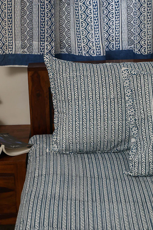 Sootisyahi 'Flowering Vibes' Handblock Printed Cotton Bedsheet-5