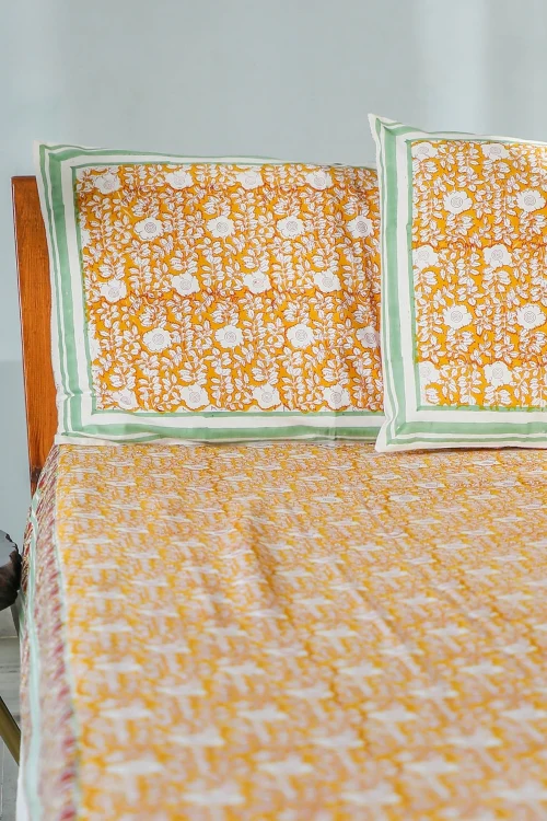 Sootisyahi 'Jungle Tales' Handblock Printed Cotton Bedsheet - Image 4