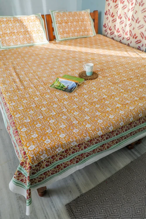 Sootisyahi 'Jungle Tales' Handblock Printed Cotton Bedsheet - Image 7