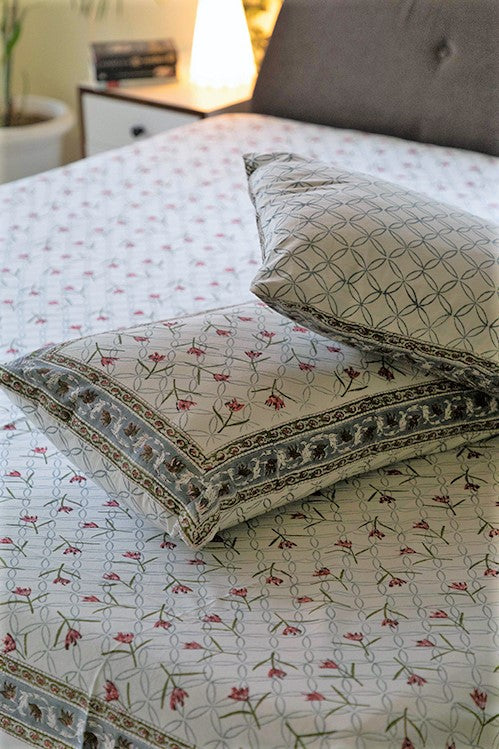 Sootisyahi 'Lily Liberty' Handblock Printed Cotton Bedsheet - Image 3