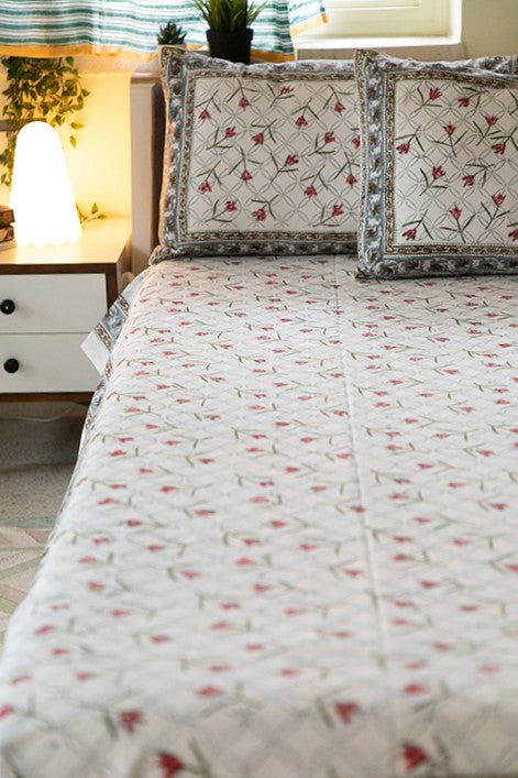 Sootisyahi 'Lily Liberty' Handblock Printed Cotton Bedsheet - Image 5