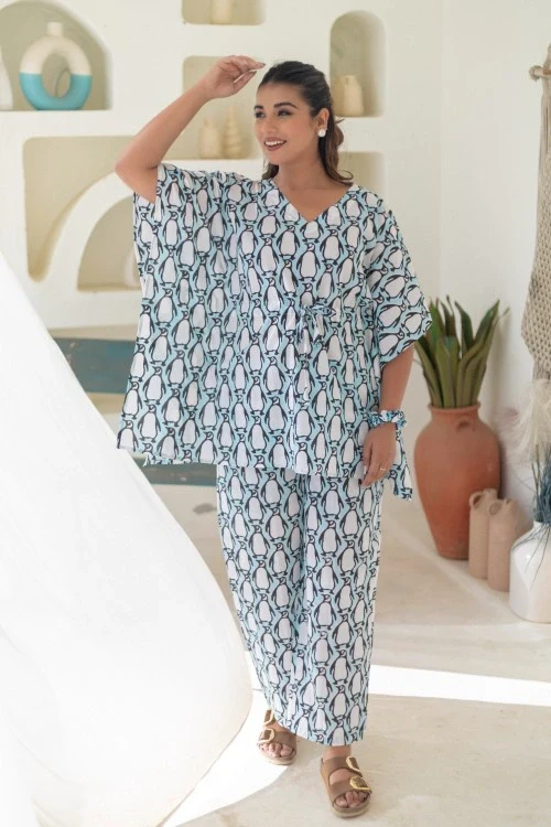 Sootisyahi -Penguin-Parade-Cotton-Kaftan-Set - Image 3