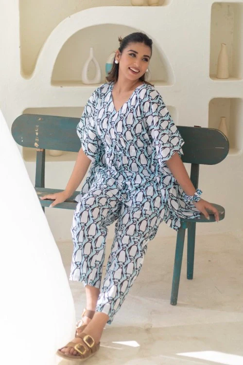 Sootisyahi -Penguin-Parade-Cotton-Kaftan-Set - Image 6