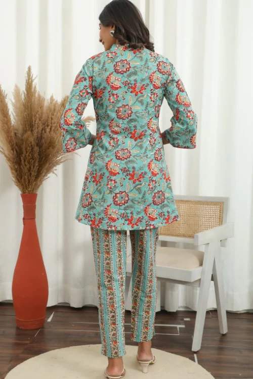 Sootisyahi ' Petalove ' Hand Block Printed Co-Ord Set - Image 7