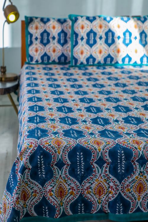 Sootisyahi 'Print Frenzy' Handblock Printed Cotton Bedsheet - Image 5