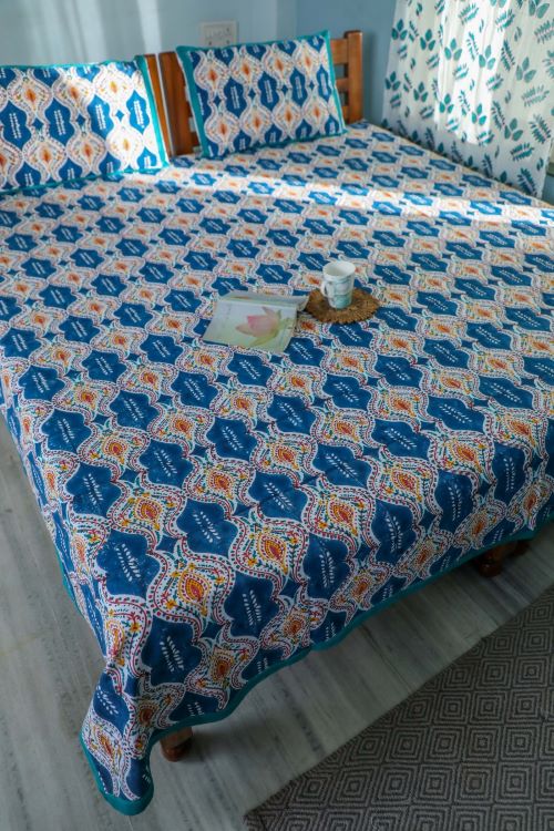 Sootisyahi 'Print Frenzy' Handblock Printed Cotton Bedsheet - Image 7