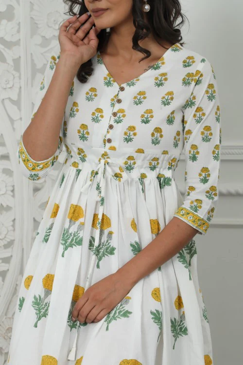 Sootisyahi ' Rayne ' Azofree Handblock Printed Pure Cotton Dress - Image 2