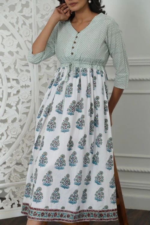 Sootisyahi ' Roxana ' Azofree Handblock Printed Pure Cotton Dress - Image 2