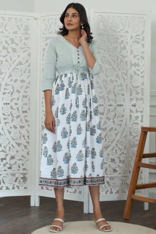 Sootisyahi ' Roxana ' Azofree Handblock Printed Pure Cotton Dress - Image 3