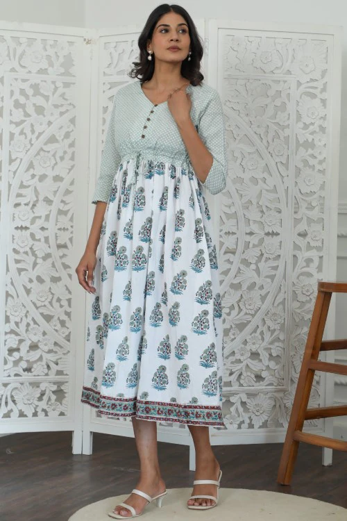 Sootisyahi ' Roxana ' Azofree Handblock Printed Pure Cotton Dress - Image 4