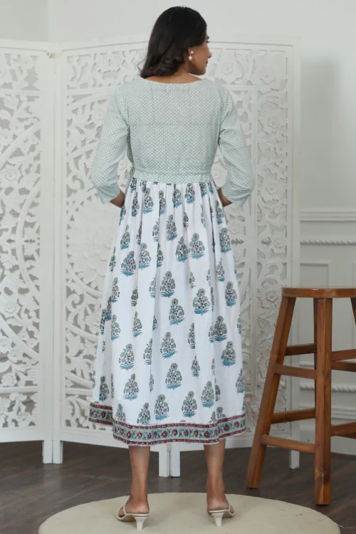 Sootisyahi ' Roxana ' Azofree Handblock Printed Pure Cotton Dress - Image 5