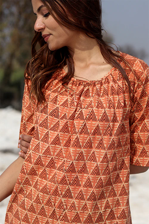 Sootisyahi 'Rustic Fusion' Block Printed Top