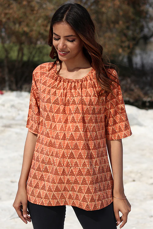 Sootisyahi 'Rustic Fusion' Block Printed Top - Image 2