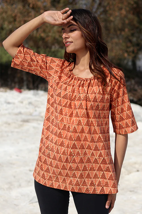 Sootisyahi 'Rustic Fusion' Block Printed Top - Image 4