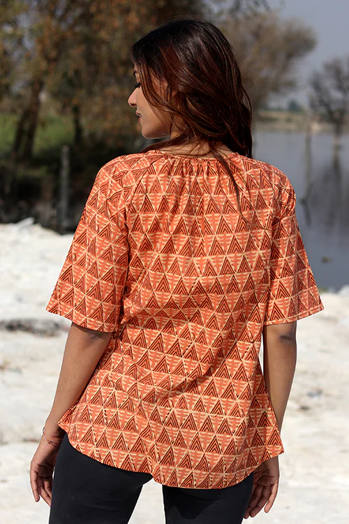 Sootisyahi 'Rustic Fusion' Block Printed Top - Image 5