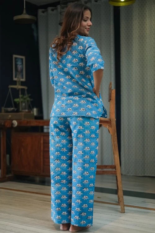 Sootisyahi 'Snooze Panda' Handblock Printed Pure Cotton Night Suit - Image 3