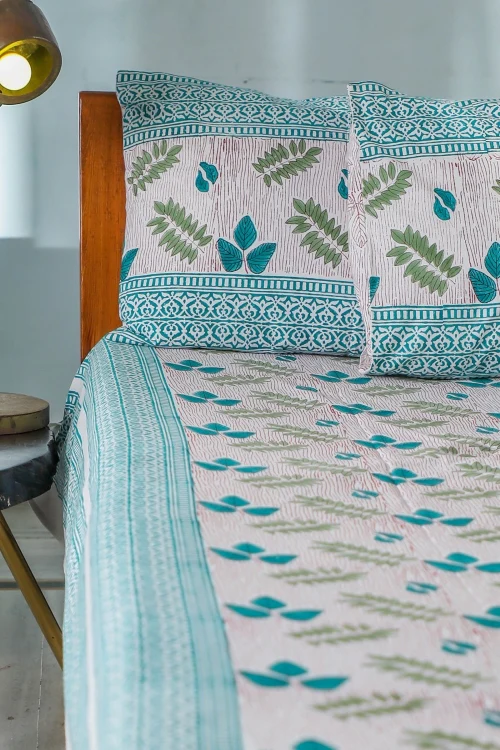 Sootisyahi 'Vibrant Essence' Handblock Printed Cotton Bedsheet - Image 4