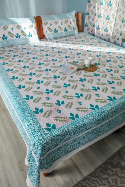 Sootisyahi 'Vibrant Essence' Handblock Printed Cotton Bedsheet - Image 7