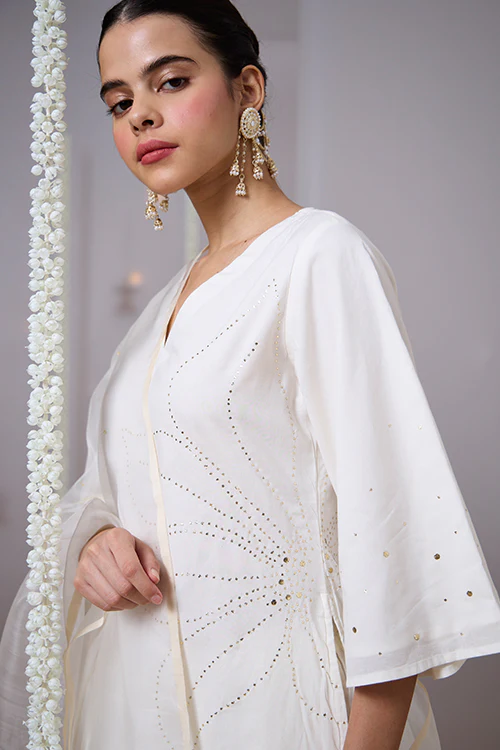 Okhai "Sparkle" Mukaish and Khaat bharat work Kurta Pant set