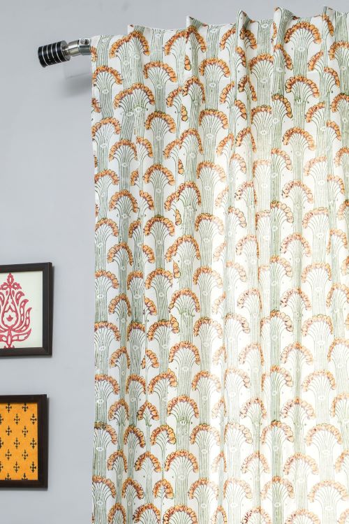 Sooti Syahi Sparkle’S Garden Hand Block Printed Window Curtain - Image 2