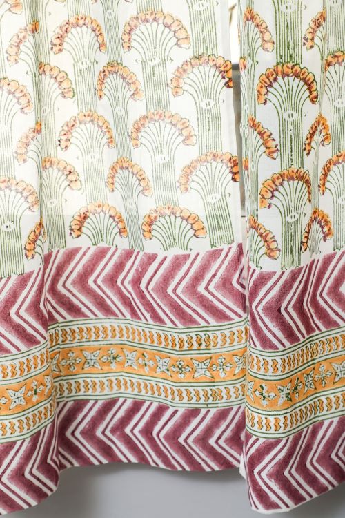 Sooti Syahi Sparkle’S Garden Hand Block Printed Window Curtain - Image 4