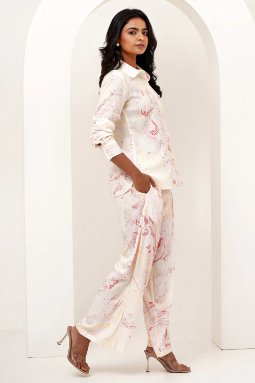 Sooti Syahi Stone Essence Hand Marble Printed Co-Ord Set - Image 10
