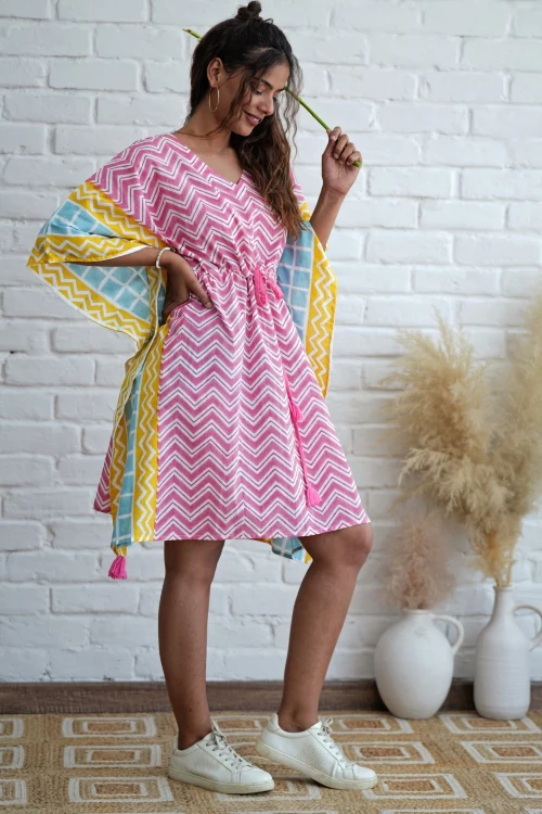 Sooti Syahi Sugar Rush Hand Block Printed Kaftan - Image 6