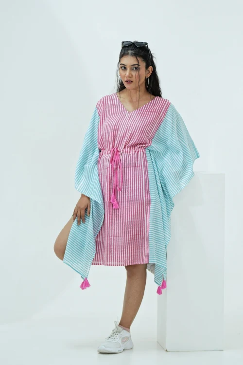 Sooti Syahi Sugarplum Hand Block Printed Kaftan - Image 2
