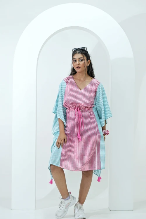 Sooti Syahi Sugarplum Hand Block Printed Kaftan - Image 5