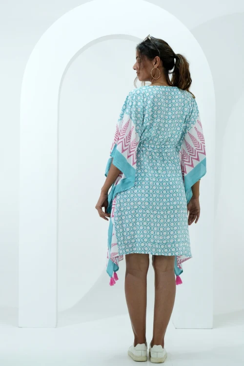 Sooti Syahi Sugary Chic Hand Block Printed Kaftan - Image 7