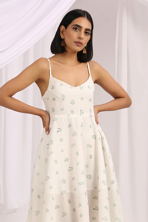 Okhai 'Summer Breeze' Hand Block Printed Cotton Dress - Image 3