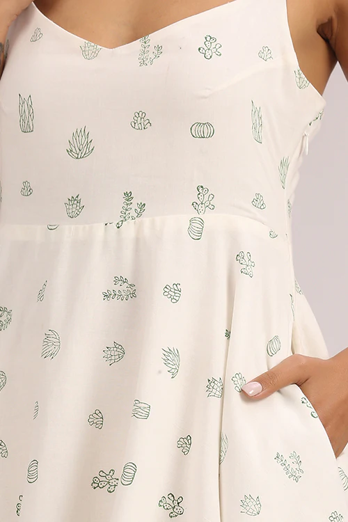 Okhai 'Summer Breeze' Hand Block Printed Cotton Dress - Image 4