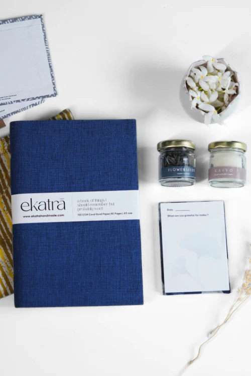 Sustainable Gratitude Hamper By Ekatra - Blue Solid - Image 4