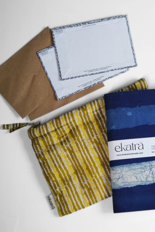Sustainable Gratitude Hamper By Ekatra - Indigo Stripes - Image 3