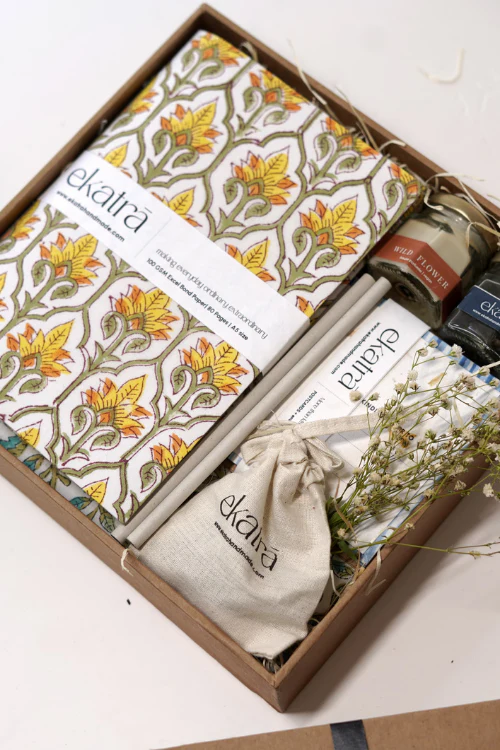 Sustainable Thoughtful Hamper By Ekatra - Yellow Floral - Image 2