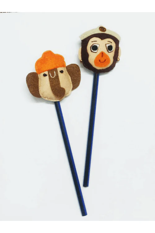 "Svatanya" Handcrafted Eco-Friendly Ganesha & Hanuman Pencil Topper - Image 4