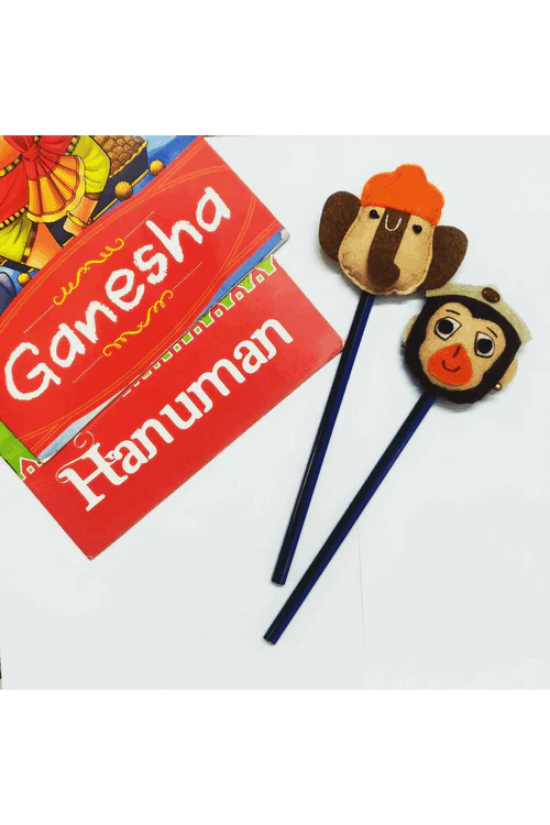 "Svatanya" Handcrafted Eco-Friendly Ganesha & Hanuman Pencil Topper - Image 5