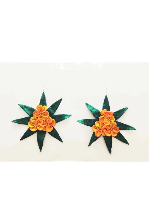 "Svatanya" Handcrafted Eco-Friendly Marigold & Mango Leaf Toran - Image 4